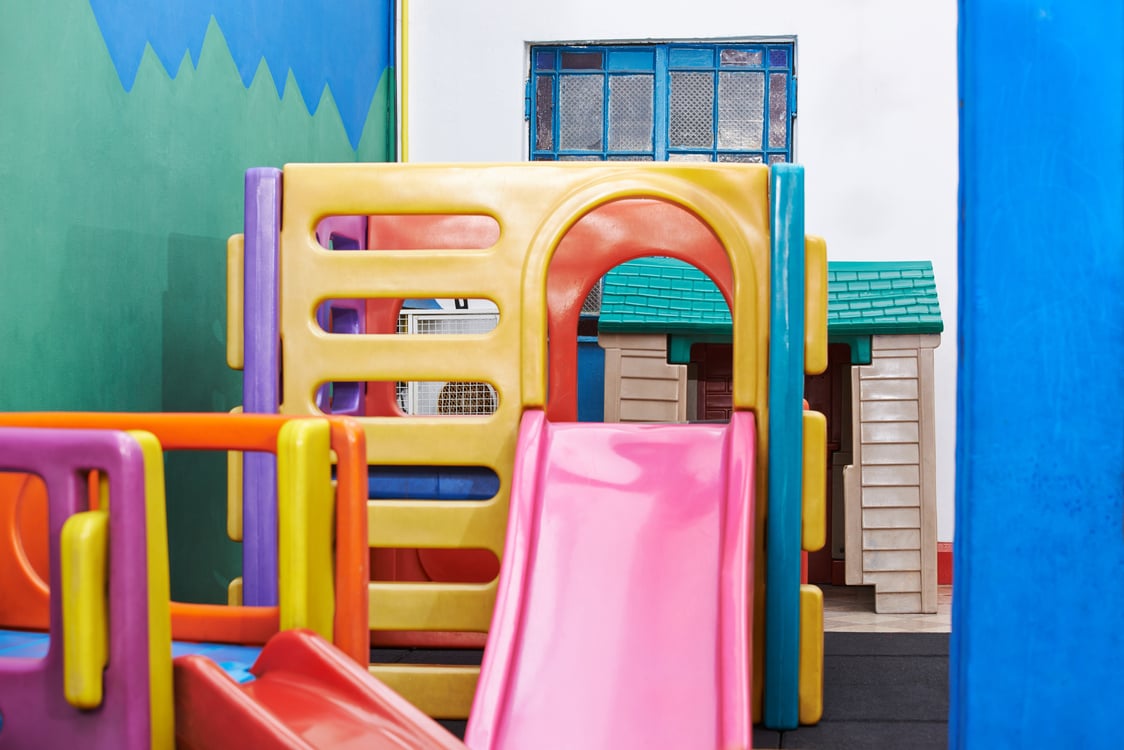 Empty Slide at Indoor Playground